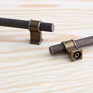 Hisar Antik Sarı Metal Kulp 192 Mm Tırtıklı Desen Mobilya Dolap Çekmece Mutfak Dolabı Kulpları Kulbu