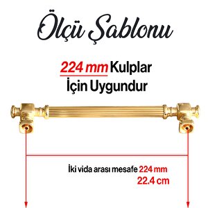 Talas Altın Çizgi Metal Kulp 224 Mm 22.4 Cm Mobilya Çekmece Mutfak Dolabı Dolap Kapak Kulpları Kulbu