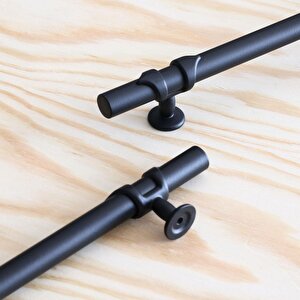 Maça Siyah Metal Kulp 224 Mm-22.4 Cm Mobilya Mutfak Çekmece Dolabı Dolap Kulpları Kulbu Kulpu