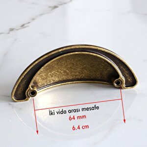 Yelken Midye Tas Çanak 64 Mm Düğme Antiksarı Mobilya Mutfak Dolabı Çekmece Dolap Kulpları Kulpu Kulb