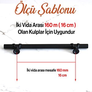 Maça Siyah Metal Kulp 160 Mm-16 Cm Mobilya Çekmece Mutfak Dolabı Dolap Kulpları Kulbu Kulpu