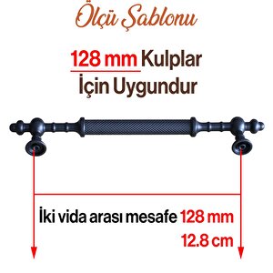 Ladin Siyah Metal Kulp 128 Mm (12.8 Cm) Mobilya Çekmece Mutfak Dolabı Dolap Kapak Kulpları Kulbu