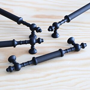 Ladin Siyah Metal Kulp 128 Mm (12.8 Cm) Mobilya Çekmece Mutfak Dolabı Dolap Kapak Kulpları Kulbu