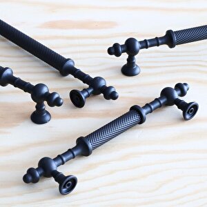 Ladin Siyah Metal Kulp 128 Mm (12.8 Cm) Mobilya Çekmece Mutfak Dolabı Dolap Kapak Kulpları Kulbu