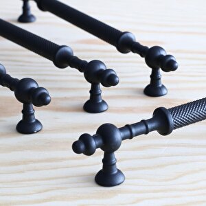 Ladin Siyah Metal Kulp 128 Mm (12.8 Cm) Mobilya Çekmece Mutfak Dolabı Dolap Kapak Kulpları Kulbu