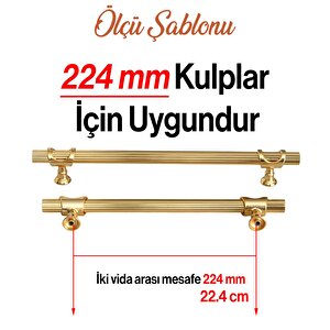 Arsin Altın Metal Kulp 224 Mm-22.4 Cm Mobilya Dolap Çekmece Kapak Mutfak Dolabı Kulpları Kulbu Kulpu