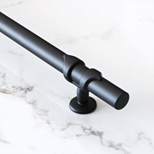 Maça Siyah Metal Kulp 192 Mm-19.2 Cm Mobilya Mutfak Çekmece Dolabı Dolap Kulpları Kulbu Kulpu