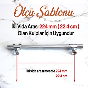 Arsin Krom Metal Kulp 224 Mm-22.4 Cm Mobilya Mutfak Çekmece Dolap Dolabı Kapak Kulpları Kulbu Kulpu
