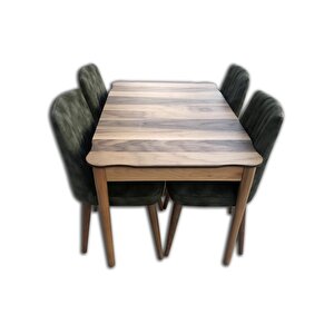 Masa 12507 Kütük Desen Tk Model Kayın Retro Ayak Ceviz Dilimli Kapiton Sandalye