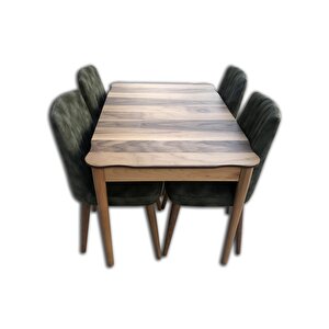 Masa 12507 Kütük Desen Tk Model Kayın Retro Ayak Ceviz Dilimli Kapiton Sandalye