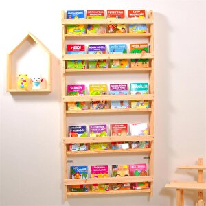 Çocuk Odası Eğitici Montessori Kitaplık Mobilya Raf Duvar Rafı