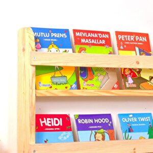 Çocuk Odası Eğitici Montessori Kitaplık Mobilya Raf Duvar Rafı