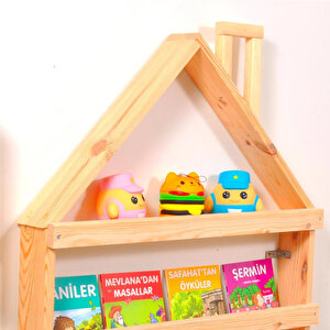 Çocuk Odası Eğitici Montessori Kitaplık Mobilya Raf Duvar Rafı
