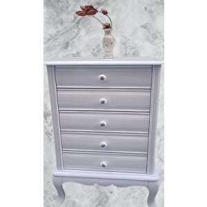 Şifonyer12522 Aslan Model Kayın Klasik Ayak Beyaz Natüre Porselen Kulp El Yapım