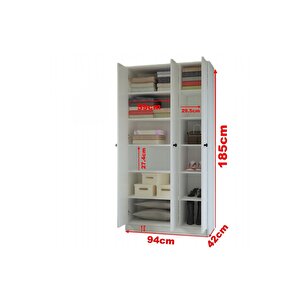 Selimiye 3kapaklı Raflı Dolap