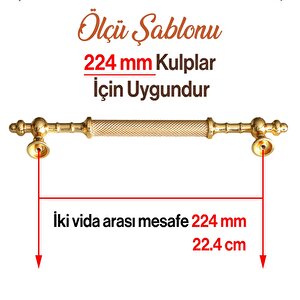 Ladin Altın Gold Metal Kulp 224 Mm-22.4 Cm Mobilya Çekmece Mutfak Dolabı Dolap Kapak Kulpları Kulbu
