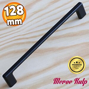 Merve Siyah Metal Kulp 128 Mm-12.8 Cm Mobilya Çekmece Mutfak Dolabı Dolap Kapak Kulpları Kulbu Kulpu
