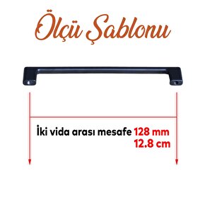 Merve Siyah Metal Kulp 128 Mm-12.8 Cm Mobilya Çekmece Mutfak Dolabı Dolap Kapak Kulpları Kulbu Kulpu