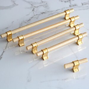 Hisar Altın Gold Metal Kulp 160 Mm Tırtıklı Desen Çekmece Mobilya Mutfak Dolabı Dolap Kulpları Kulbu