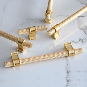 Hisar Altın Gold Metal Kulp 160 Mm Tırtıklı Desen Çekmece Mobilya Mutfak Dolabı Dolap Kulpları Kulbu