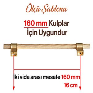 Hisar Altın Gold Metal Kulp 160 Mm Tırtıklı Desen Çekmece Mobilya Mutfak Dolabı Dolap Kulpları Kulbu