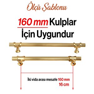 Arsin Altın Metal Kulp 160 Mm-16 Cm Mobilya Dolap Çekmece Kapak Mutfak Dolabı Kulpları Kulbu Kulpu