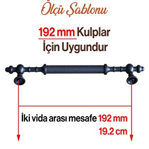 Ladin Siyah Metal Kulp 192 Mm (19.2 Cm) Mobilya Çekmece Mutfak Dolabı Dolap Kapak Kulpları Kulbu