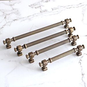 Talas Antik Sarı Çizgili Metal Kulp 192 Mm 19.2 Cm Mobilya Çekmece Mutfak Dolabı Dolap Kulpları Kulb