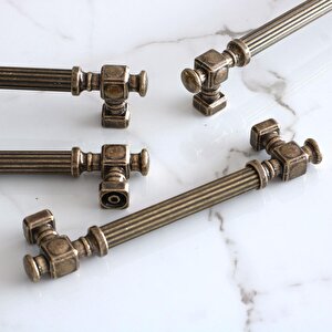 Talas Antik Sarı Çizgili Metal Kulp 192 Mm 19.2 Cm Mobilya Çekmece Mutfak Dolabı Dolap Kulpları Kulb