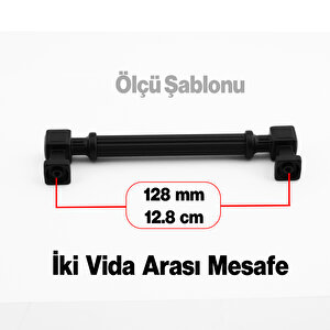 Talas Siyah Çizgili Metal Lüks Kulp 128 mm 12.8 cm Mobilya Mutfak Çekmece Dolabı Dolap Kulpları Kulb