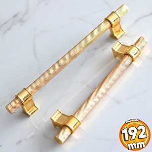 Hisar Altın Gold Metal Kulp 192 Mm Tırtıklı Desen Çekmece Mobilya Mutfak Dolabı Dolap Kulpları Kulbu