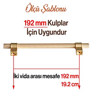 Hisar Altın Gold Metal Kulp 192 Mm Tırtıklı Desen Çekmece Mobilya Mutfak Dolabı Dolap Kulpları Kulbu