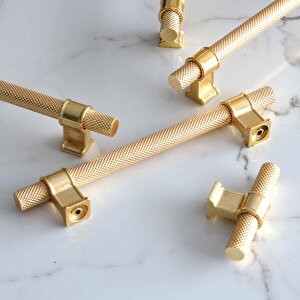 Hisar Altın Gold Metal Kulp 192 Mm Tırtıklı Desen Çekmece Mobilya Mutfak Dolabı Dolap Kulpları Kulbu