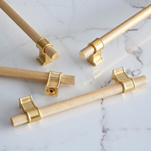 Hisar Altın Gold Metal Kulp 192 Mm Tırtıklı Desen Çekmece Mobilya Mutfak Dolabı Dolap Kulpları Kulbu