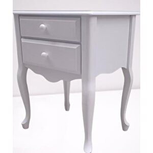 Komodin 12526 Aslan Model Klasik Parlak Beyaz Natüre Eskitme Kulp Kayın El Yapım