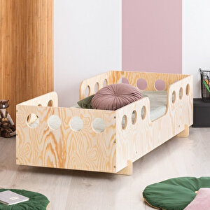 Flower Montessori Yatak Ahşap Karyola Çocuk Yatak 90x190 cm