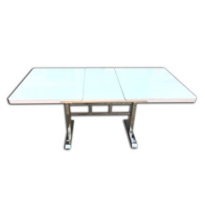 Masa 12502 Ayak Japon Model Metal Nikelaj Çelik Kelebek Yan Açılır Temper Cam