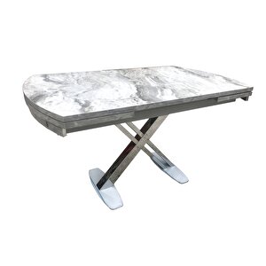 Masa 12563 X Ayak Metal Nikelaj Dikdörtgen Kelebek Yan Açıl Kutu Sevk El Yapım