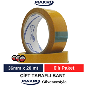 Çift Taraflı Filmik Bant 36mm X 20mt 6'lı Paket
