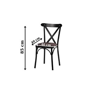 Tonet Serisi 4 Adet Metal Gövde Sandalye Ve 80x120 Sabit Masa Cafe,bahçe,balkon,mutfak Masa Takımı