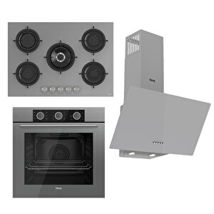 Flowart Basic Serisi Gri Ankastre Set (rs038+ Xe62cpr + D088 )
