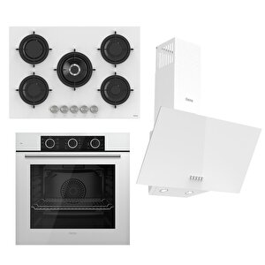 Flowart Basic Serisi Beyaz Ankastre Set (rs036+ Xe62cb + D087 )
