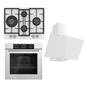 Flowart Basic Serisi Beyaz Ankastre Set (ed076+ Xe62cb + D078 )