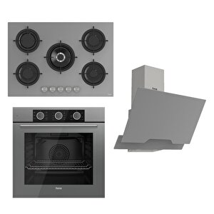 Flowart Basic Serisi Gri Ankastre Set (rs038+ Xe62cpr + D065 )