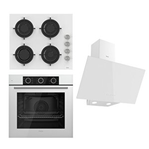 Flowart Basic Serisi Beyaz Ankastre Set (cs206 + Xe62cb + D078 )