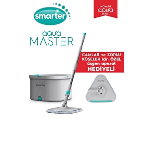 Aqua Master + Üçgen Aparat Temi̇z & Ki̇rli̇ Suyu Ayirma Özelli̇ği̇ Otomati̇k Temi̇zli̇k Seti̇ Mop Paspas Cam Ve Köşe İçi̇n