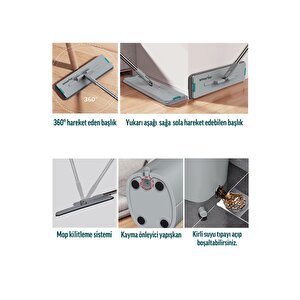 Smarter Aqua Jet Temi̇z & Ki̇rli̇ Suyu Ayirma Özelli̇ği̇ Tablet Mop Temi̇zli̇k Seti̇ Paspas