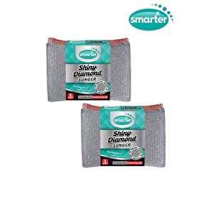 Shiny Diamond Bulaşik Sünger 4 Adet Ovma İnox