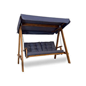 Pera 2000 Bahçe Balkon Salıncağı 3 Kişilik Antrasit