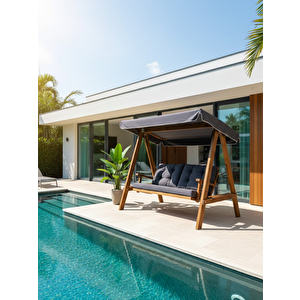 Pera 2000 Bahçe Balkon Salıncağı 3 Kişilik Antrasit